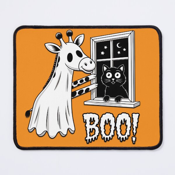 Item preview, Colorful Roller Skating Ghost Giraffe – Funny Halloween Art designed and sold by LunaSpellStudio.