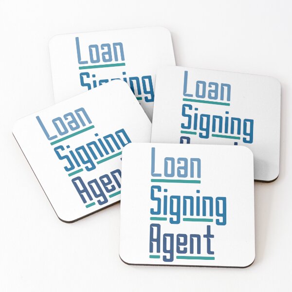 Item preview, Modern Loan Signing Agent Stacked Typography Design | Blue Gradient Notary Print designed and sold by NotaryLife.