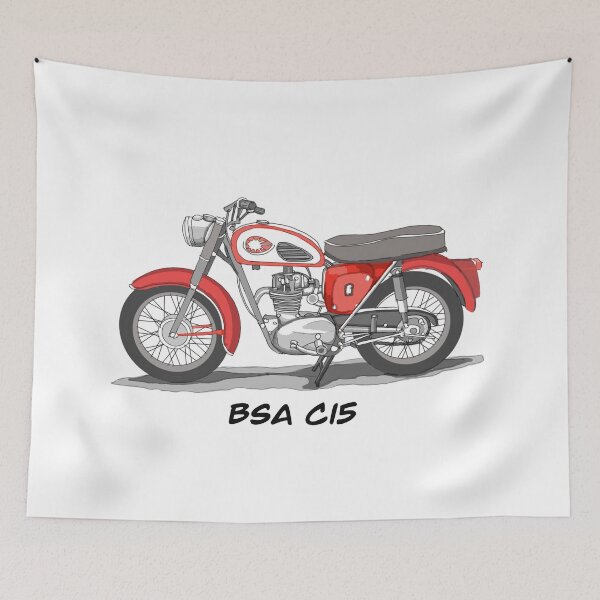 Item preview, Drawing of Vintage Classic Motorbike BSA C15 designed and sold by GaalArt.
