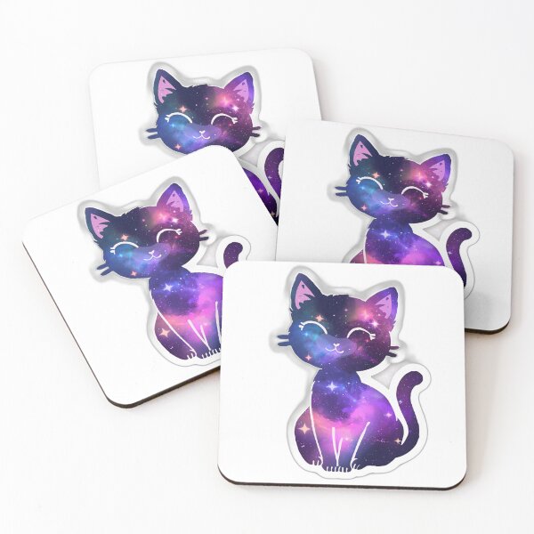 Item preview, Cosmic Cat Silhouette #2 – Cute Galaxy Kitty Sticker designed and sold by Nostalgia1980.