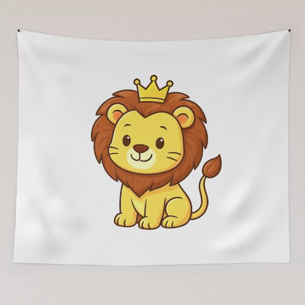 Item preview, Cute Lion King with Golden Crown designed and sold by KPArtzaaany.
