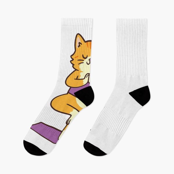 Item preview, Cute Orange Cat Practicing Yoga Pose designed and sold by KPArtzaaany.