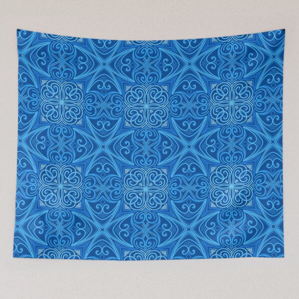 Item preview, Elaborate Repeating Scrollwork Design - Sky Blue designed and sold by Dawn Anthes.