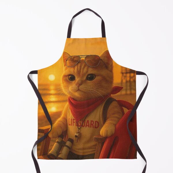 Item preview, funny cat, lifeguard on the beach designed and sold by Mauswohn.