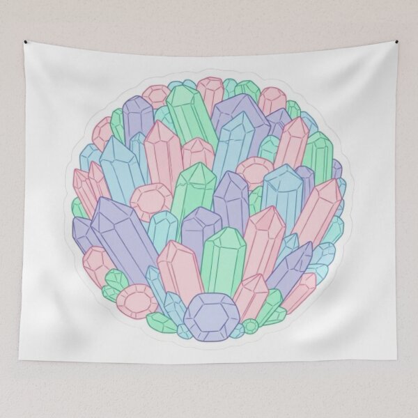 Item preview, Pastel Crystals Circle Aesthetic Sticker designed and sold by EverMuse_0_0.
