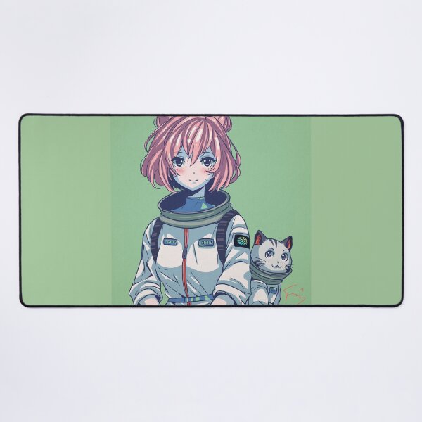 Item preview, Retro Anime Cosmonaut Girl and Her Cat designed and sold by AirForceTuan.