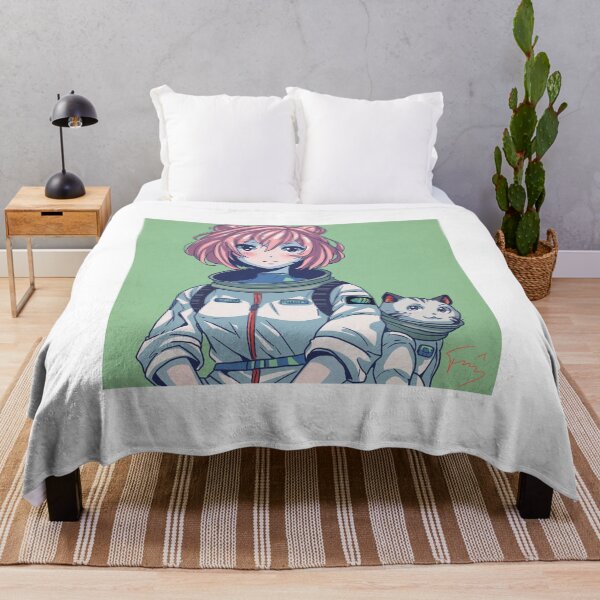 Item preview, Retro Anime Cosmonaut Girl and Her Cat designed and sold by AirForceTuan.