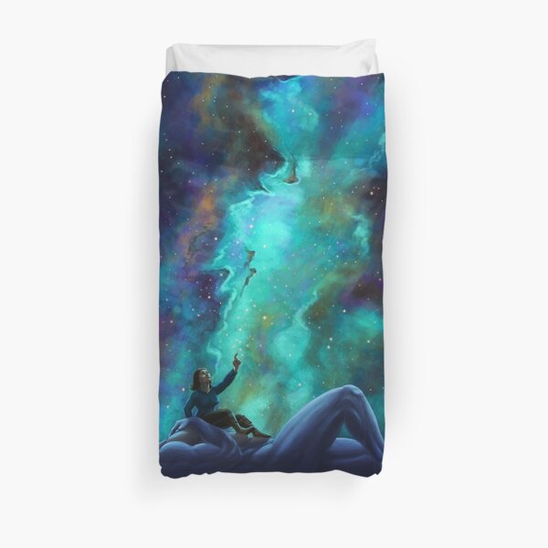 Two Friends Under the Stars - no text Duvet Cover