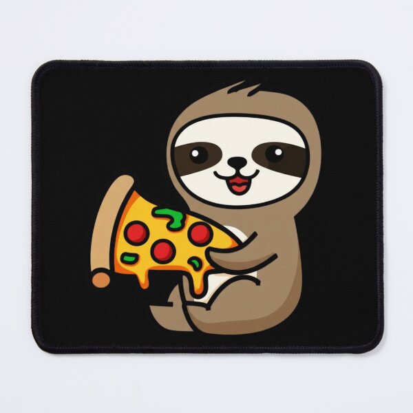 Item preview, Funny Kawaii Chibi Sloth with Pizza – Cute Cartoon Sloth Illustration designed and sold by ColorSplash123.