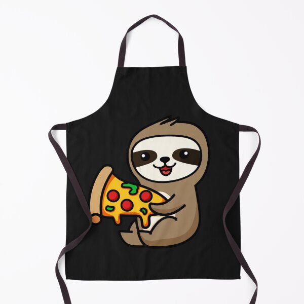 Item preview, Funny Kawaii Chibi Sloth with Pizza – Cute Cartoon Sloth Illustration designed and sold by ColorSplash123.