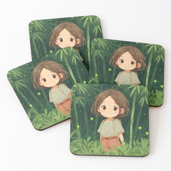Item preview, Cute Chibi Boy in Bamboo Forest with Fireflies designed and sold by K@raksnalee.
