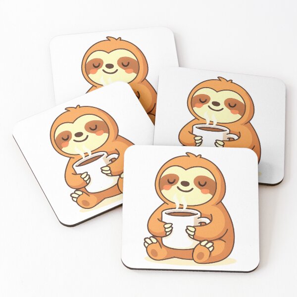Item preview, Cute Sloth Relaxing with Hot Coffee designed and sold by KPArtzaaany.