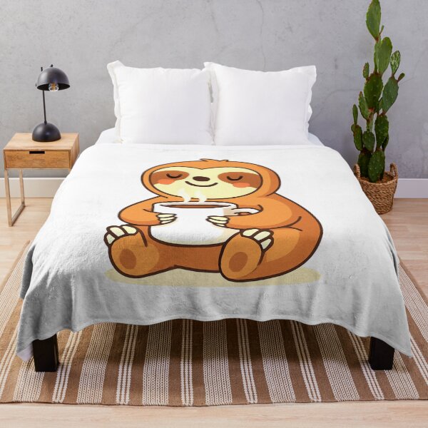 Item preview, Cute Sloth Relaxing with Hot Coffee designed and sold by KPArtzaaany.
