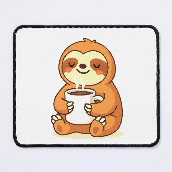 Item preview, Cute Sloth Relaxing with Hot Coffee designed and sold by KPArtzaaany.