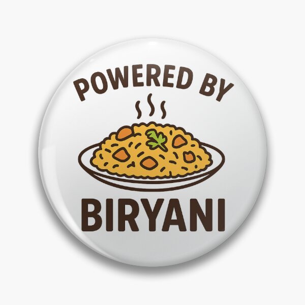 Item preview, Powered By Biryani – Funny Desi Food Quote designed and sold by ✨ Daily Vibe Studio ✨.