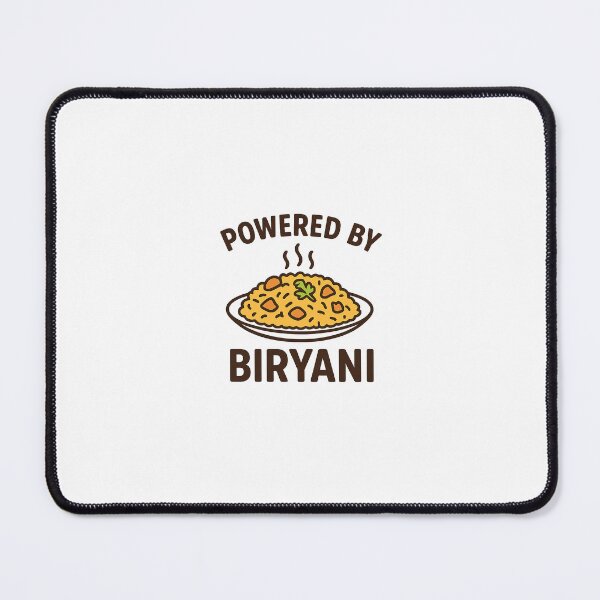 Item preview, Powered By Biryani – Funny Desi Food Quote designed and sold by ✨ Daily Vibe Studio ✨.