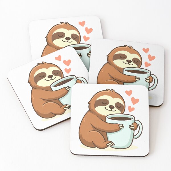 Item preview, Cute Sloth Hugging Big Coffee Cup designed and sold by KPArtzaaany.