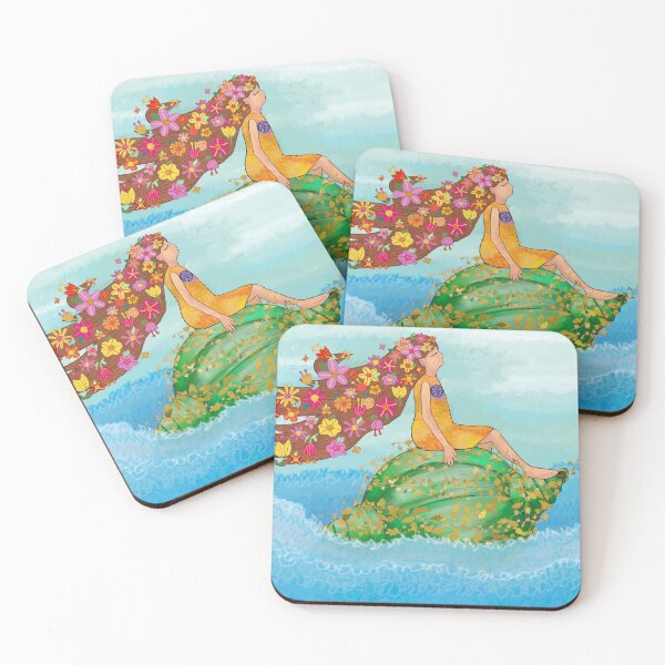 Item preview, Girl on Seashell – Dreamy Ocean Illustration designed and sold by Yoma-iknow.
