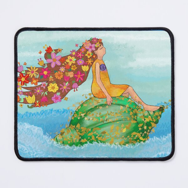 Item preview, Girl on Seashell – Dreamy Ocean Illustration designed and sold by Yoma-iknow.