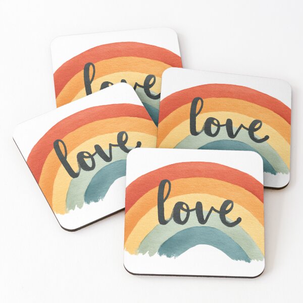 Item preview, Watercolor Rainbow Love Typography | Pride Aesthetic Positive Quote designed and sold by K@Whimsical cottagecore.