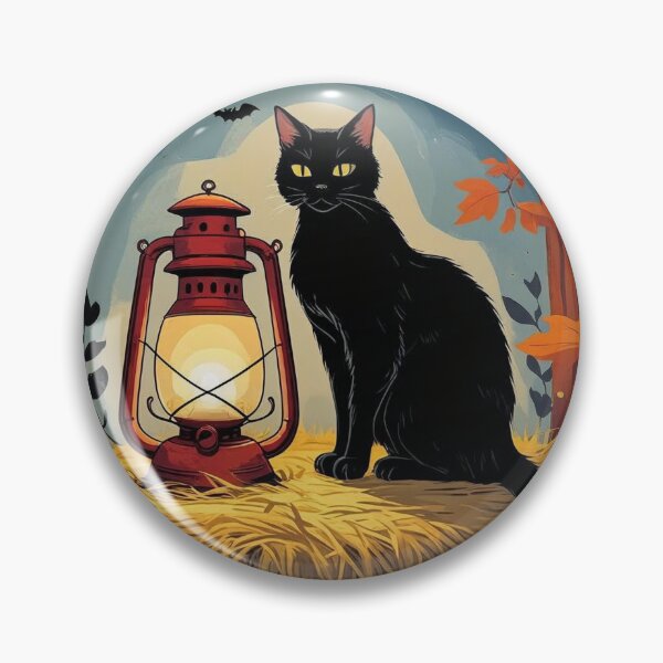 Item preview, Black Cat in the Hay – Cottagecore Halloween Charm designed and sold by Deezyned.