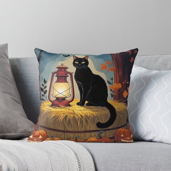 Item preview, Black Cat in the Hay – Cottagecore Halloween Charm designed and sold by Deezyned.