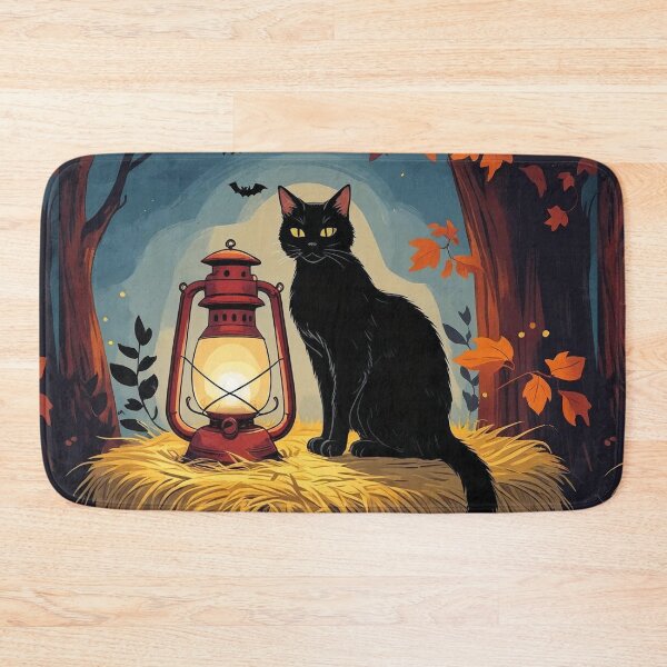 Item preview, Black Cat in the Hay – Cottagecore Halloween Charm designed and sold by Deezyned.