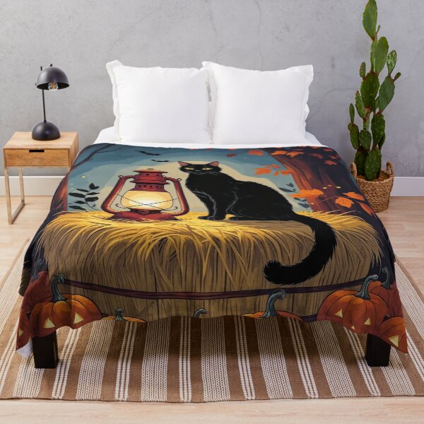Item preview, Black Cat in the Hay – Cottagecore Halloween Charm designed and sold by Deezyned.