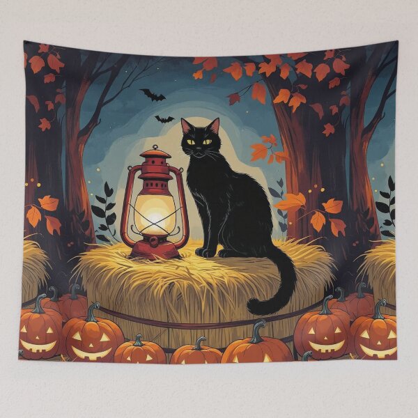 Item preview, Black Cat in the Hay – Cottagecore Halloween Charm designed and sold by Deezyned.