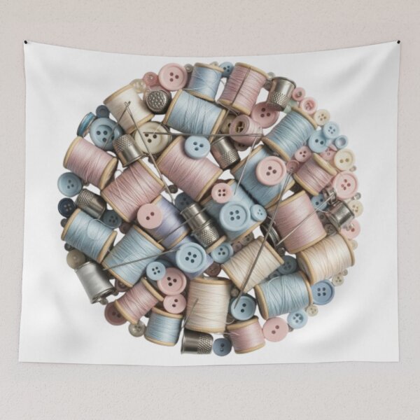 Item preview, Sewing Threads & Buttons Sticker | Craft Aesthetic Design designed and sold by EverMuse_0_0.