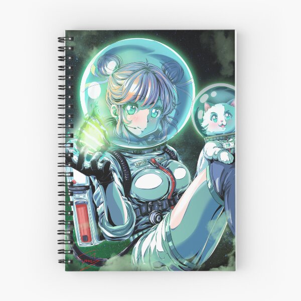 Item preview, Retro Anime Cosmonaut Waifu with Cat – 90s Space Aesthetic designed and sold by AirForceTuan.