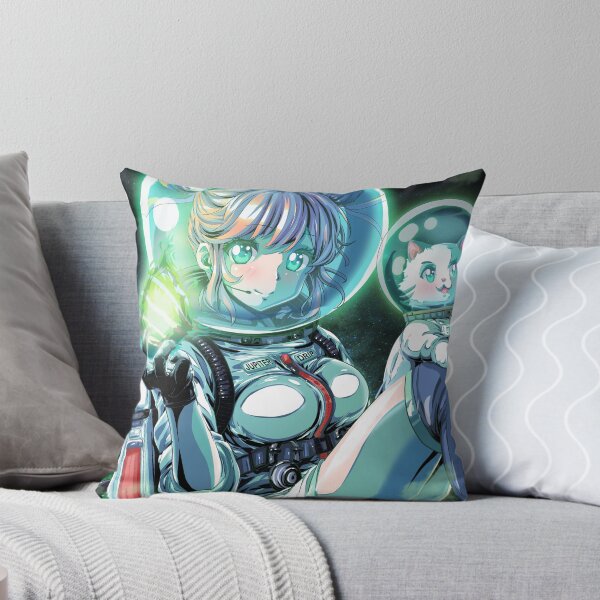 Item preview, Retro Anime Cosmonaut Waifu with Cat – 90s Space Aesthetic designed and sold by AirForceTuan.