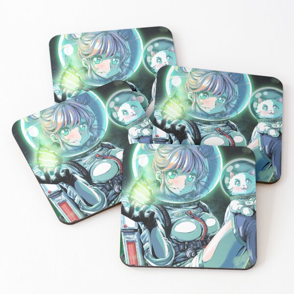 Item preview, Retro Anime Cosmonaut Waifu with Cat – 90s Space Aesthetic designed and sold by AirForceTuan.