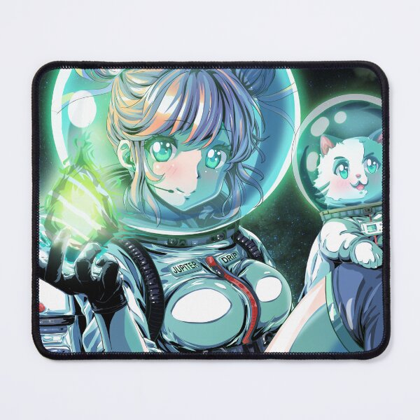 Item preview, Retro Anime Cosmonaut Waifu with Cat – 90s Space Aesthetic designed and sold by AirForceTuan.