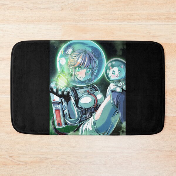 Item preview, Retro Anime Cosmonaut Waifu with Cat – 90s Space Aesthetic designed and sold by AirForceTuan.
