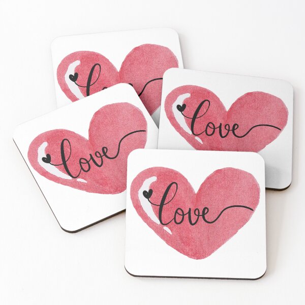 Item preview, Minimalist Love Script on Watercolor Heart designed and sold by Superejayyy.