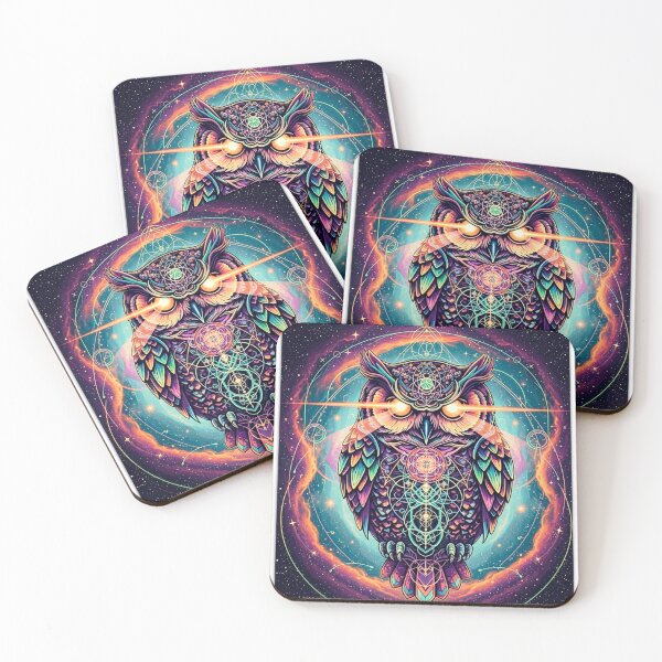 Item preview, Cosmic Owl Vision – Psychedelic Space Owl T-Shirt designed and sold by JP's Print Lab.