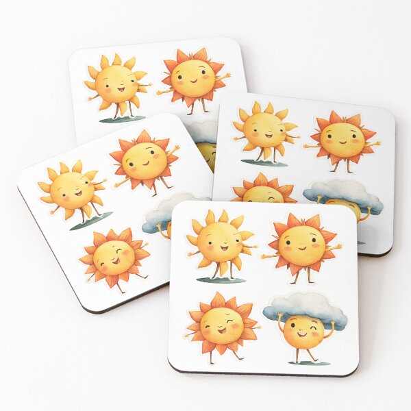 Item preview, Cute Sun and Cloud Stickers designed and sold by K@Whimsical cottagecore.