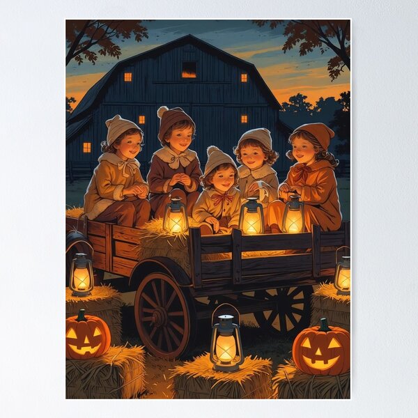 Item preview, Lantern Hayride – Rustic Halloween Glow designed and sold by Deezyned.