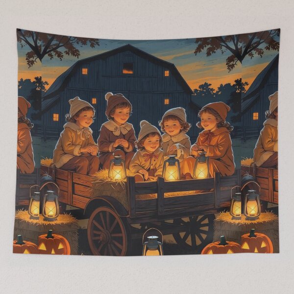 Item preview, Lantern Hayride – Rustic Halloween Glow designed and sold by Deezyned.