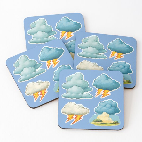 Item preview, Thunderstorm Cloud Stickers designed and sold by K@Whimsical cottagecore.