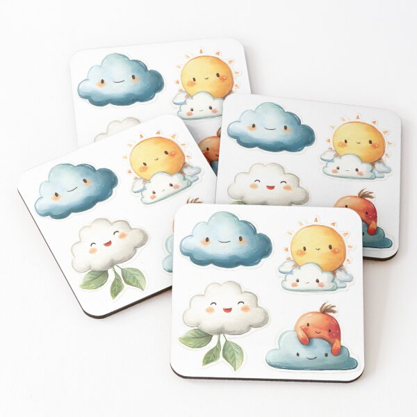 Item preview, Cute Kawaii Cloud Stickers Set designed and sold by K@Whimsical cottagecore.