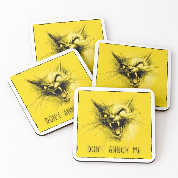Item preview, Don't annoy me, yellow artwork with angry cat designed and sold by silent-violin.