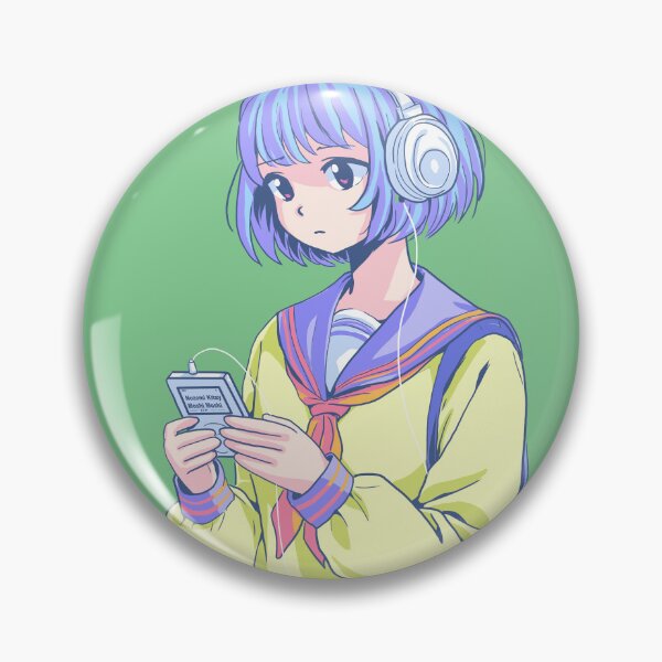 Item preview, Retro Anime Schoolgirl Listening to Music – 80s Vibes designed and sold by AirForceTuan.