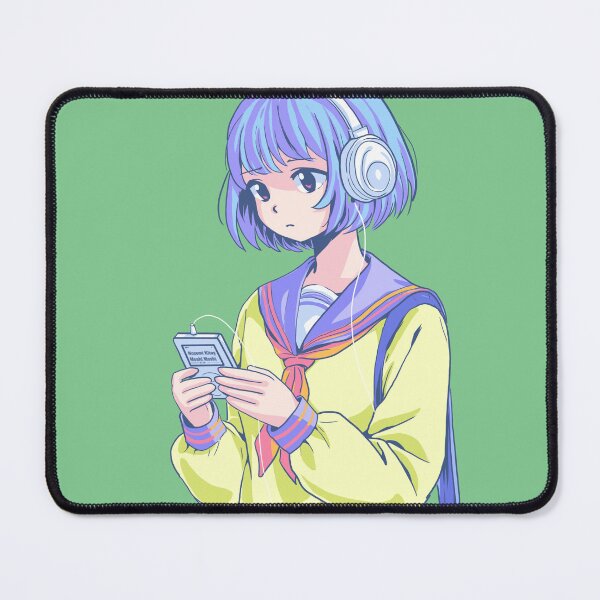 Item preview, Retro Anime Schoolgirl Listening to Music – 80s Vibes designed and sold by AirForceTuan.