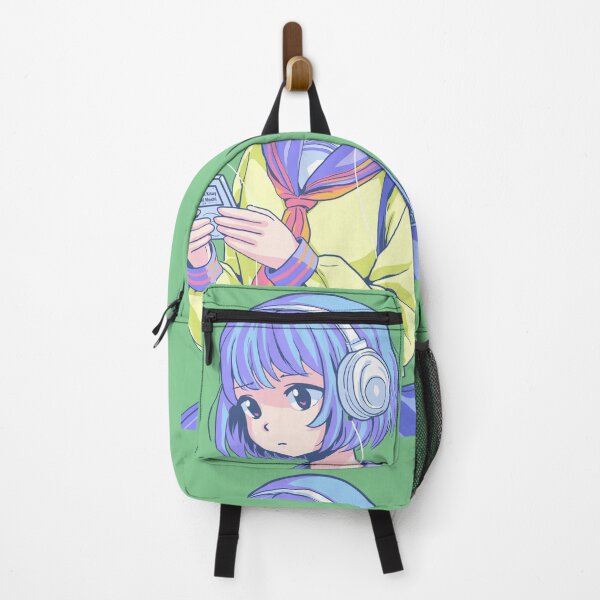 Item preview, Retro Anime Schoolgirl Listening to Music – 80s Vibes designed and sold by AirForceTuan.