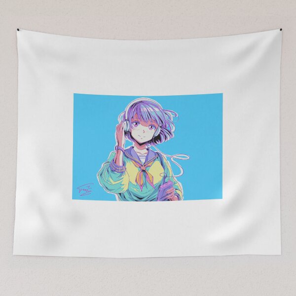 Item preview, City Pop Vibes – Retro 80s Anime Schoolgirl Listening to Music designed and sold by AirForceTuan.