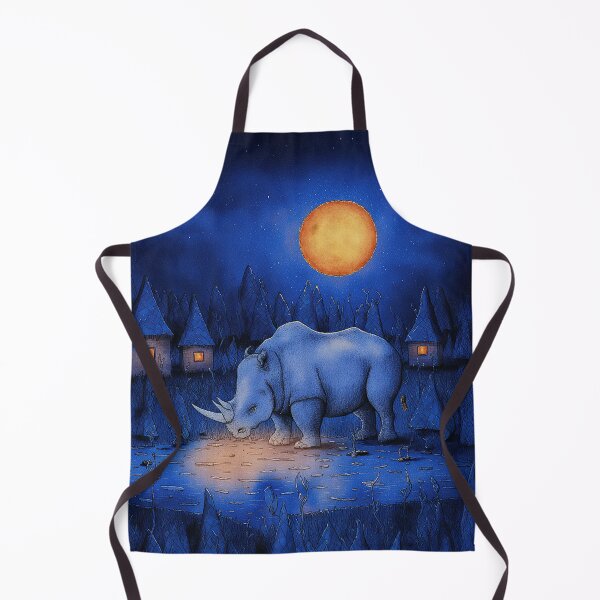 Item preview, Rhino by the Moonlit Pond designed and sold by Whimsical Hug.