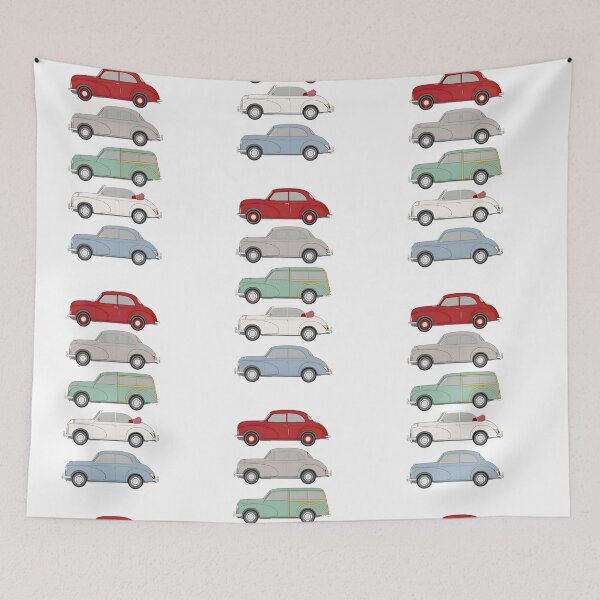 Item preview, Morris Minor All Models: Classic British Car Collection Art designed and sold by MateoBennett.
