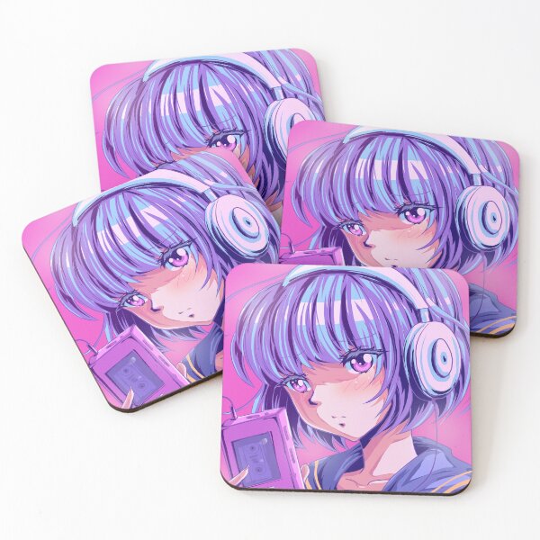 Item preview, 90s Anime Girl Listening to Walkman – Retro 80s City Pop Aesthetic designed and sold by AirForceTuan.
